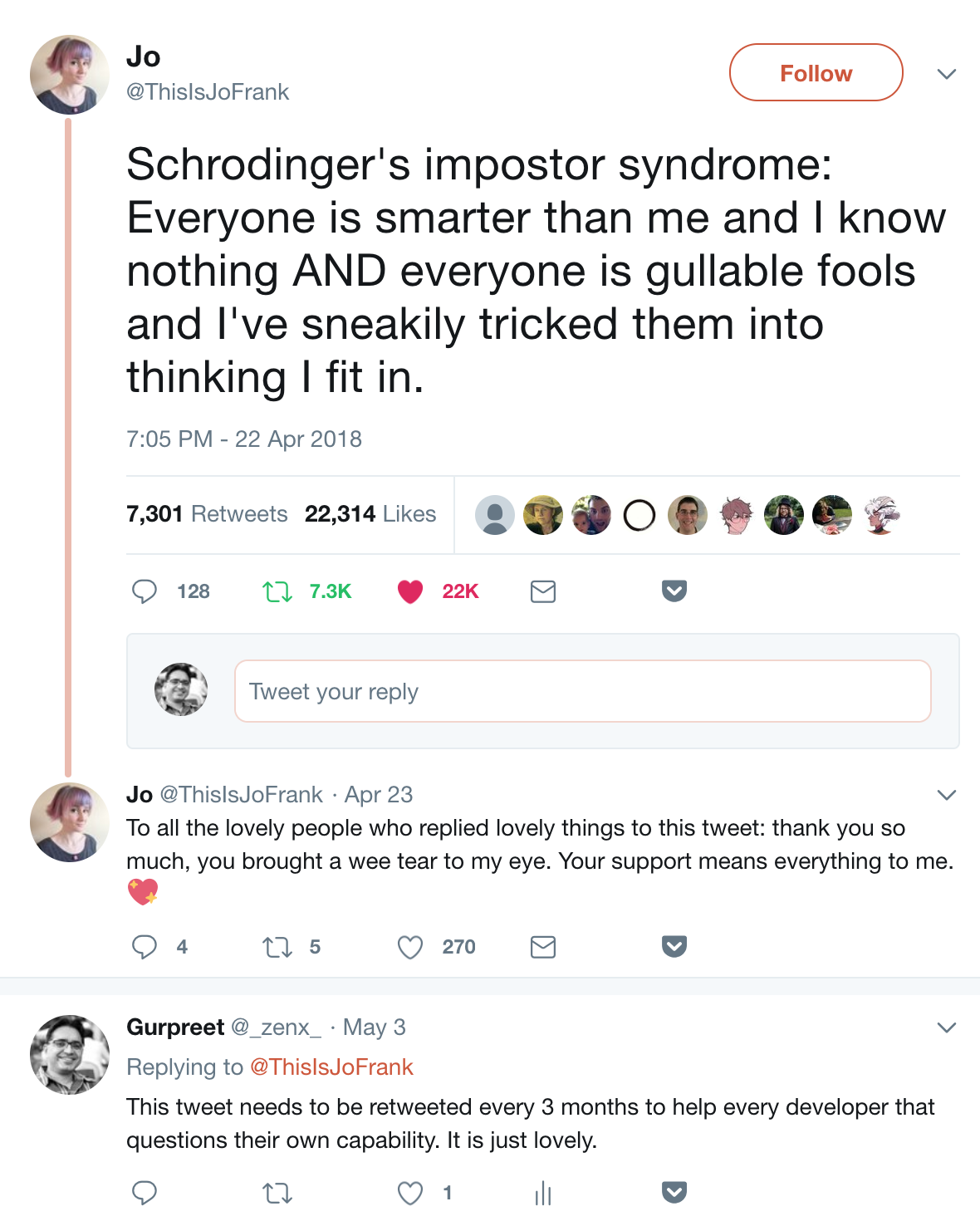 Imposter Syndrome Tweet