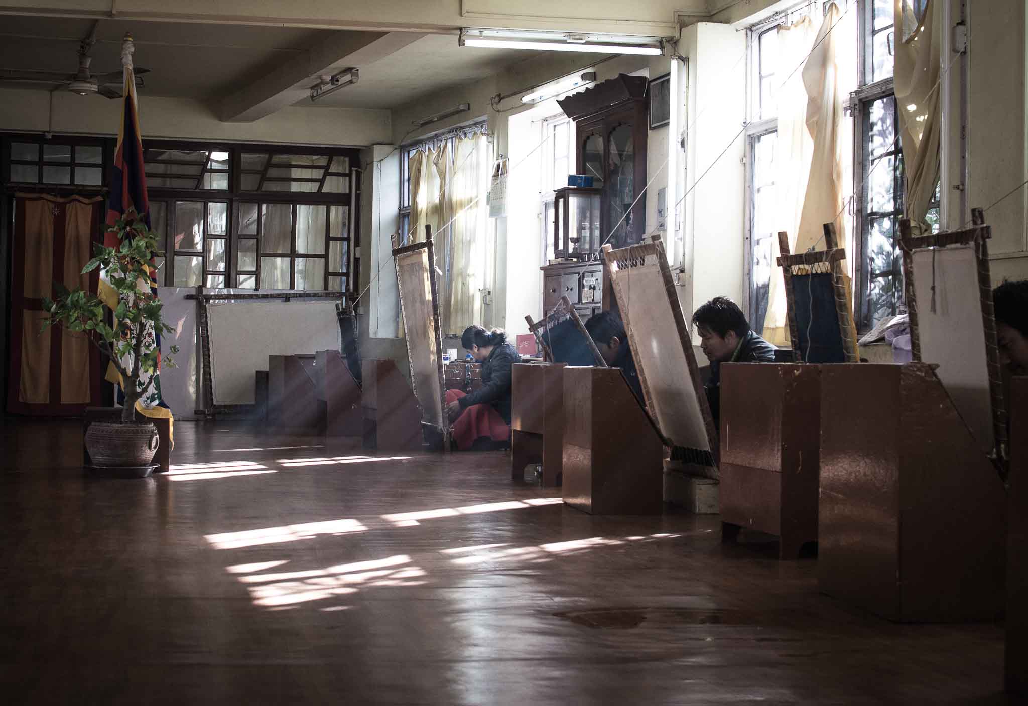 Tibetan artists in Norbulingka Institute, Dharamshala, India